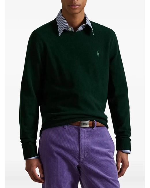 Polo Ralph Lauren Green Wool Crew Neck Jumper for men
