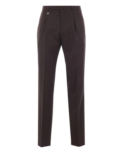 Prada Gray Cotton Pants for men