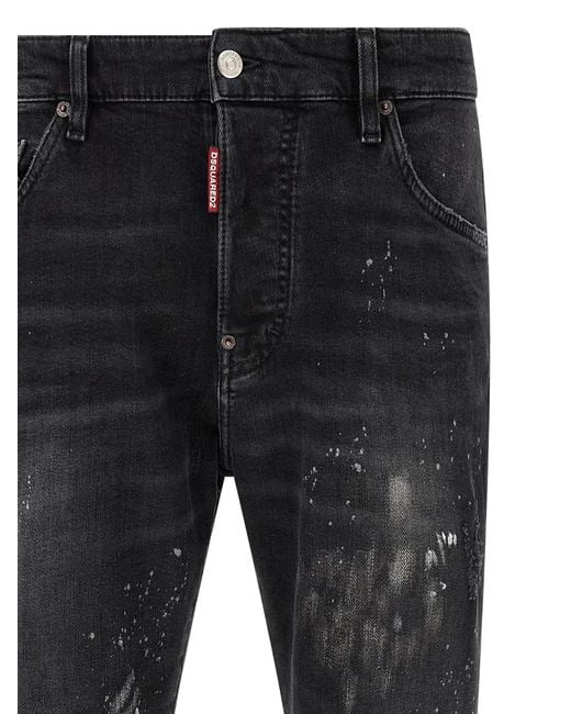DSquared² Blue Splatter Paint Jeans for men