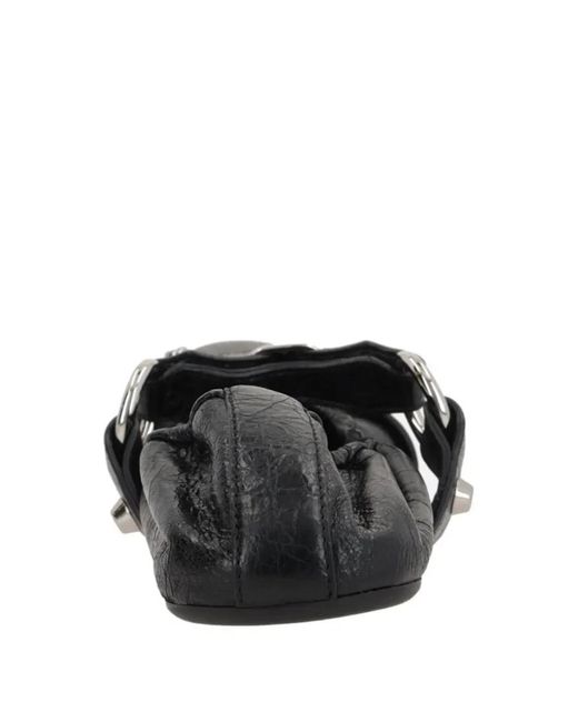 Balenciaga Black City Leather Ballets
