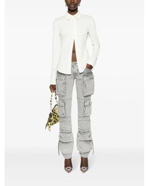 The Attico Gray Light Cotton Denim Trousers