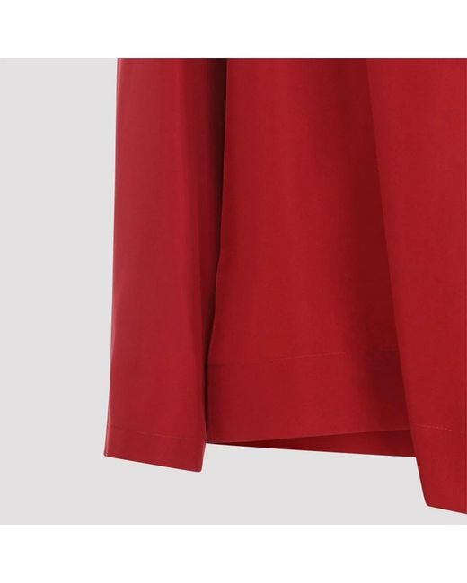 Carven Red Draped Top