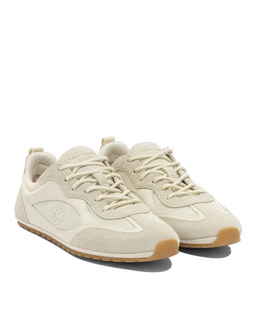 Tory Burch White Suede Leather Sneakers
