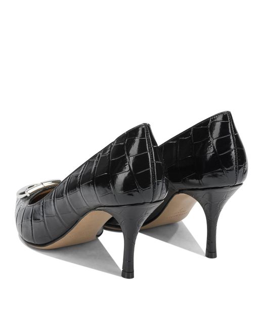 Ferragamo Black "Maxi Gancini 70Mm" Pumps
