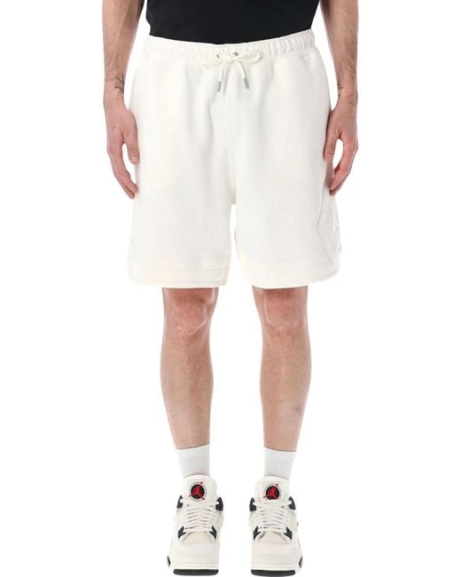 Nike White Nike Jordan Diamond Fleece Shorts for men