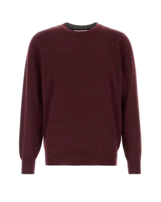 Brunello Cucinelli Purple Cashmere Sweater for men