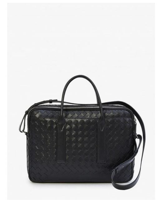 Bottega Veneta Black Getaway Large Briefcase for men