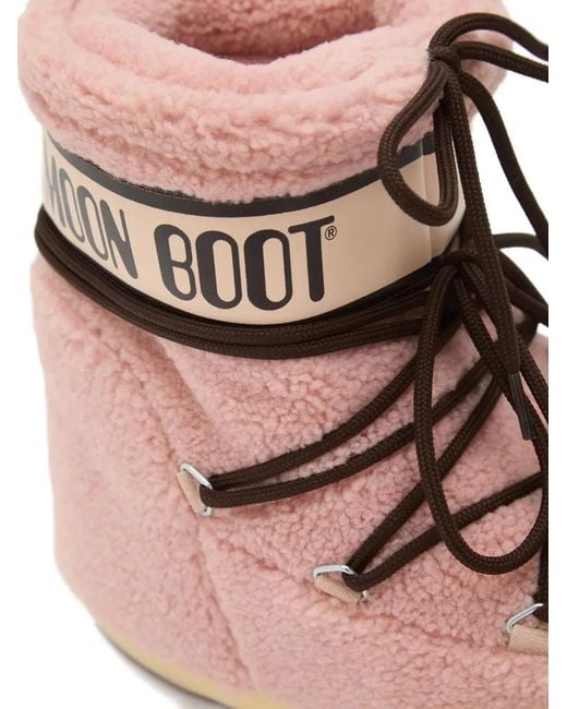 Moon Boot Pink "Icon" Low Fleece Boot