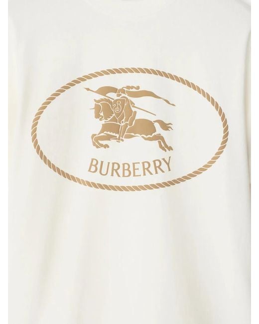 Burberry White Knight Stamp T-Shirt for men
