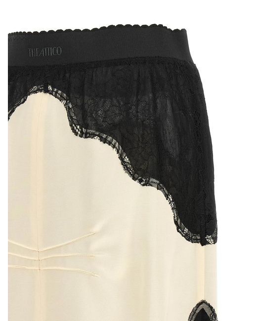 The Attico Black Lace Insert Skirt