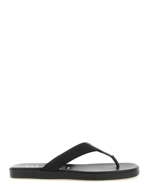 Gucci Black Jacquard Thong Sandals for men