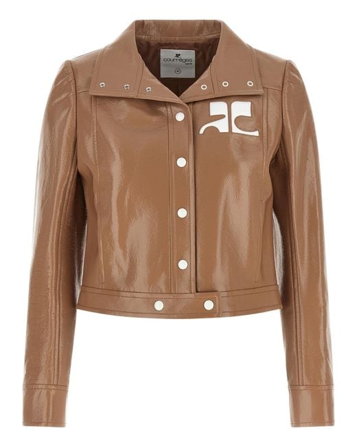Courreges Brown 'Reedition Vinyl' Jacket