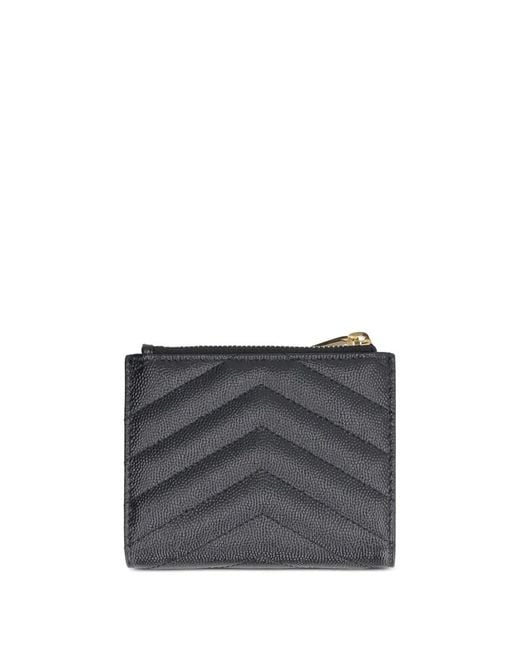 Saint Laurent Gray Cassandre Matelassé Leather Wallet