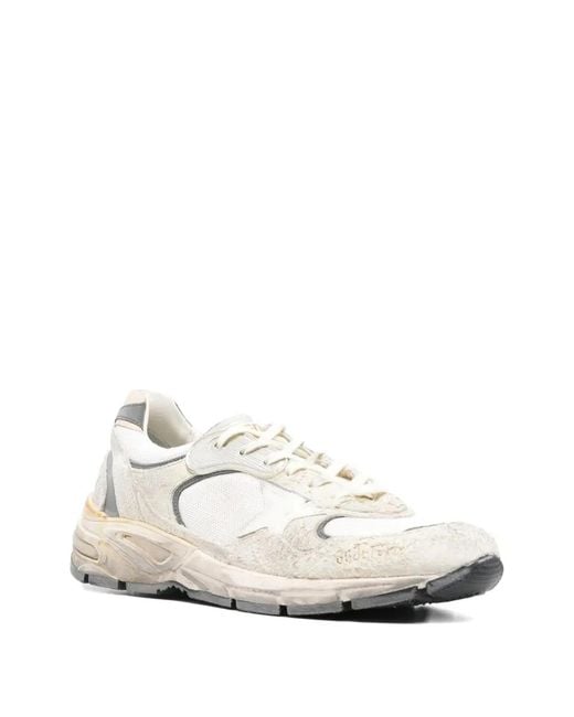 Golden Goose Deluxe Brand White "Running Dad" New Net And Suede Upper Leather Star And Heel Suede Spur Sneakers for men