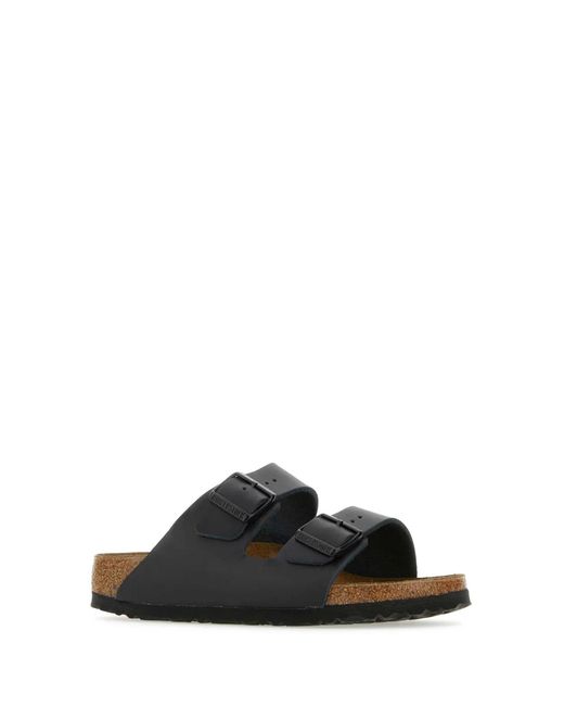 Birkenstock Black Arizona, Natural Leather