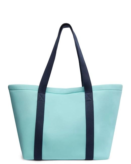 Vilebrequin Blue Polyester Tote Bag With Embossed Turtle Logo