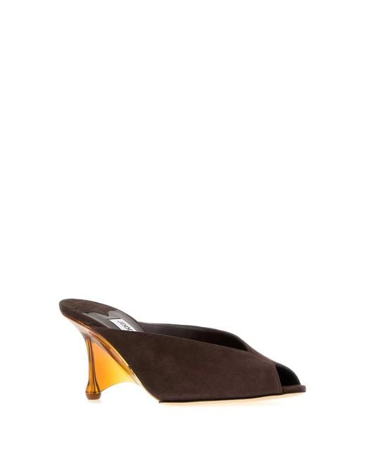 Jimmy Choo Brown Glace Mule 80