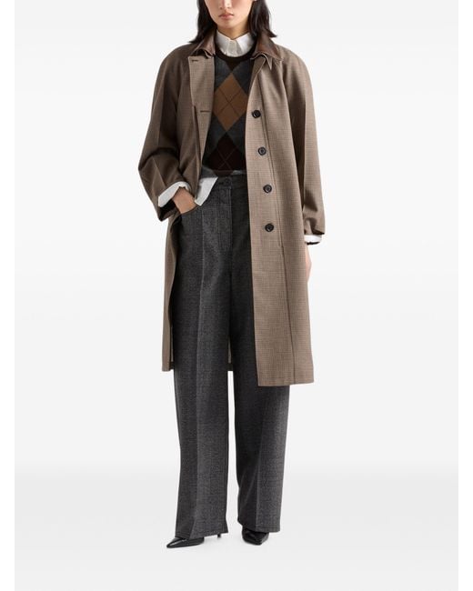Prada Gray Mouliné Wool Pants