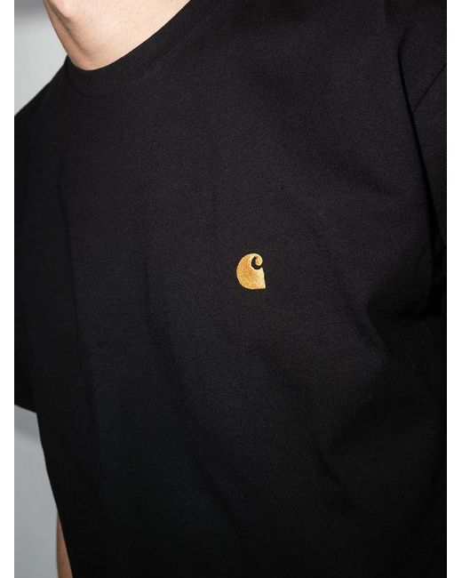 Carhartt Black Logo Cotton T-Shirt for men