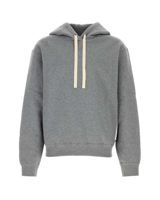 Jil Sander Gray Sweatshirt W/Hoodie for men