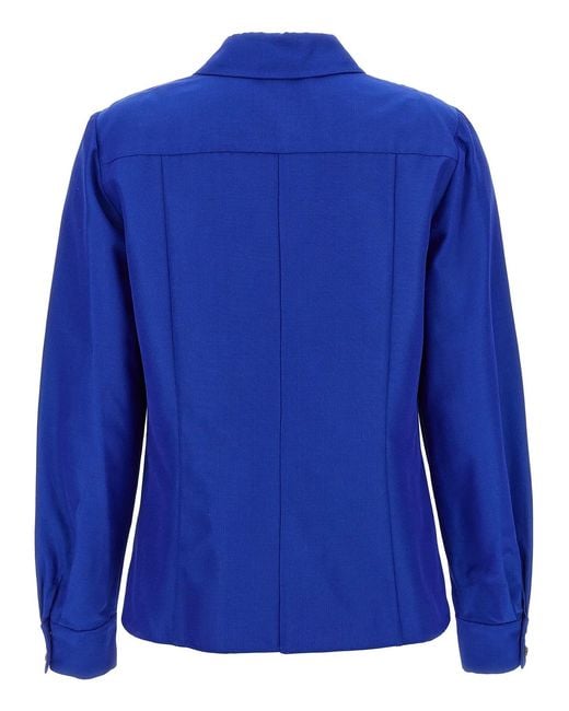 Carolina Herrera Blue Viscose Shirt