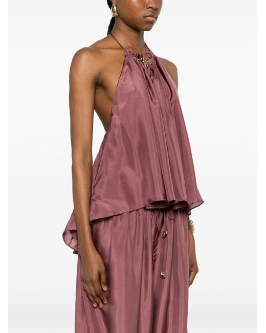 Zimmermann Purple Aster Silk Top