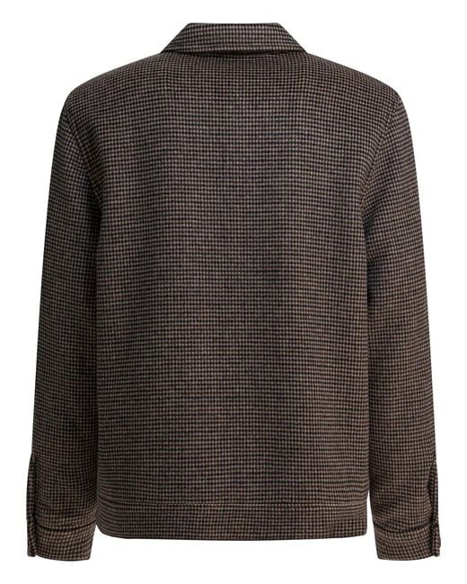 Vince Black Houndstooth Overshirt Jacket for men