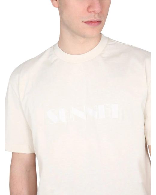 Sunnei White T Shirt With Logo for men