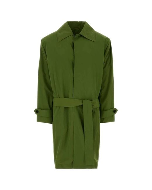 Saint Laurent Green Nylon Trench Coat
