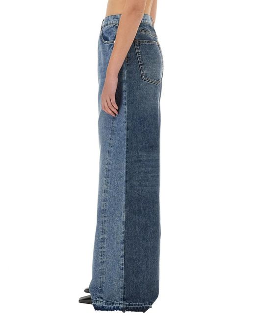 Stella McCartney Blue Wide-Leg Jeans With Contrasting Panels
