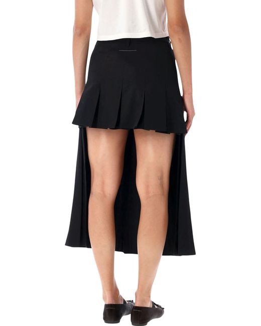 MM6 by Maison Margiela Black Asymmetric Pleated Skirt