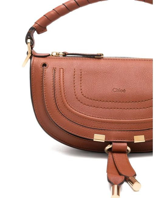 Chloé Brown Mini Marcie Shoulder Bag