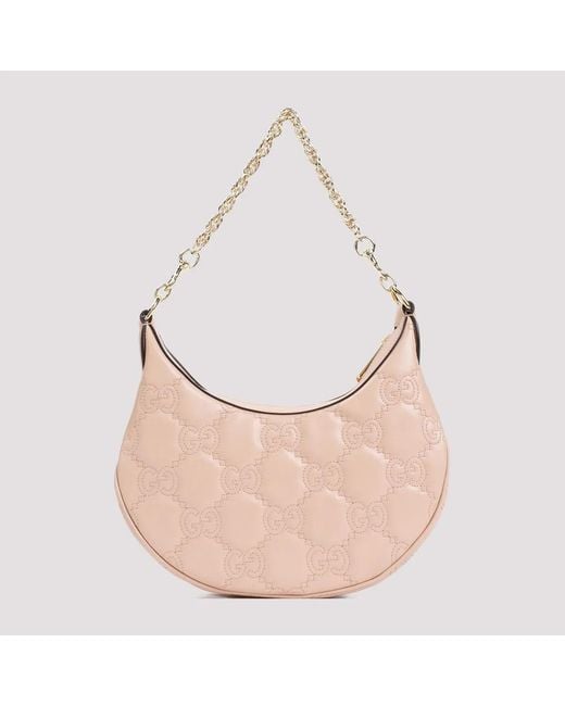 Gucci Natural Powder Leather Small Lion Gg Handbag