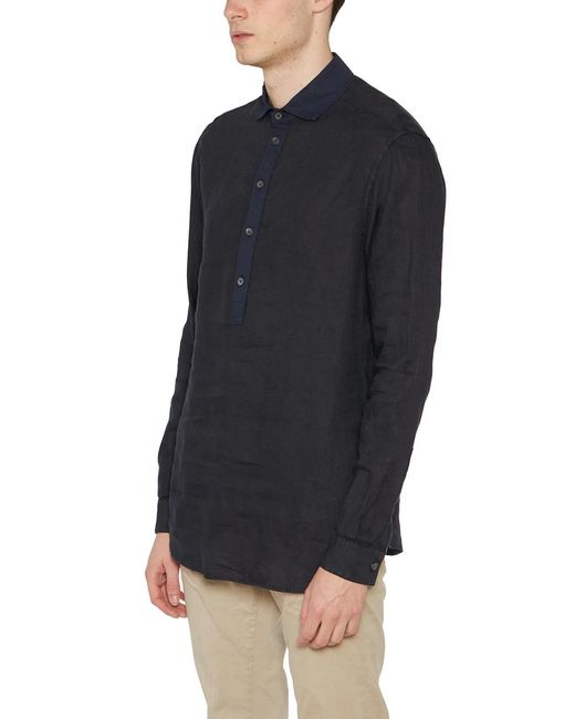 Paolo Pecora Black Linen Shirt for men