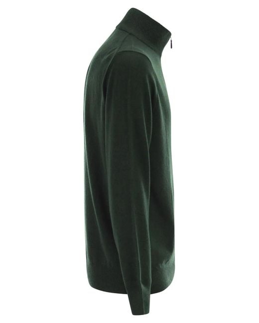 Polo Ralph Lauren Green Wool Pullover With Half Zip for men