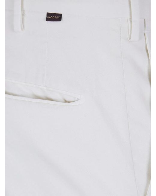 Incotex White Classic Chino Trousers for men