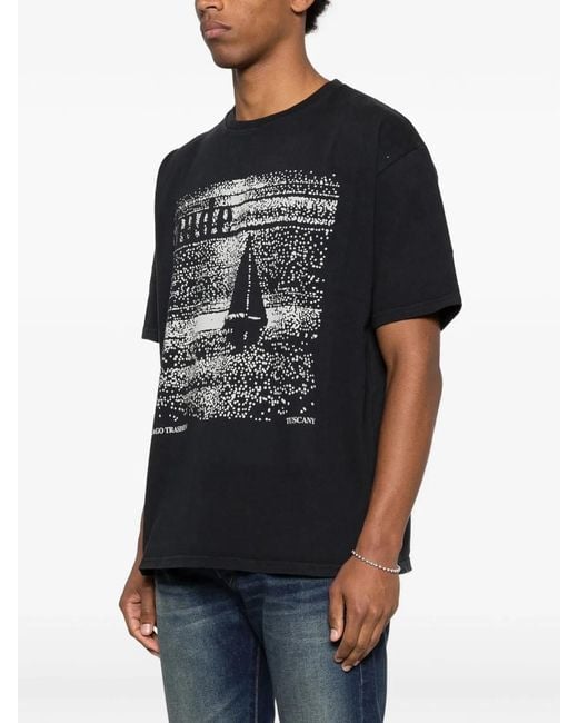 Rhude Black Lago Trasimeno Tee for men