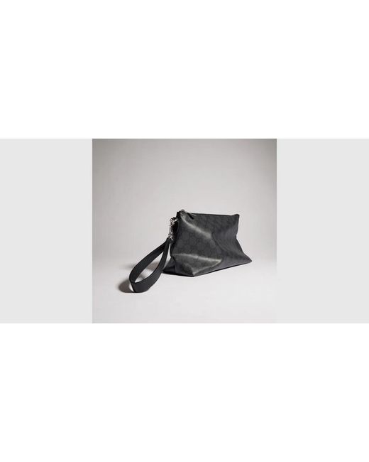 Gucci Black Wristlet Clutch With Logo Pattern for men