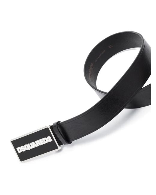 DSquared² Black Logo Buckle Belt for men