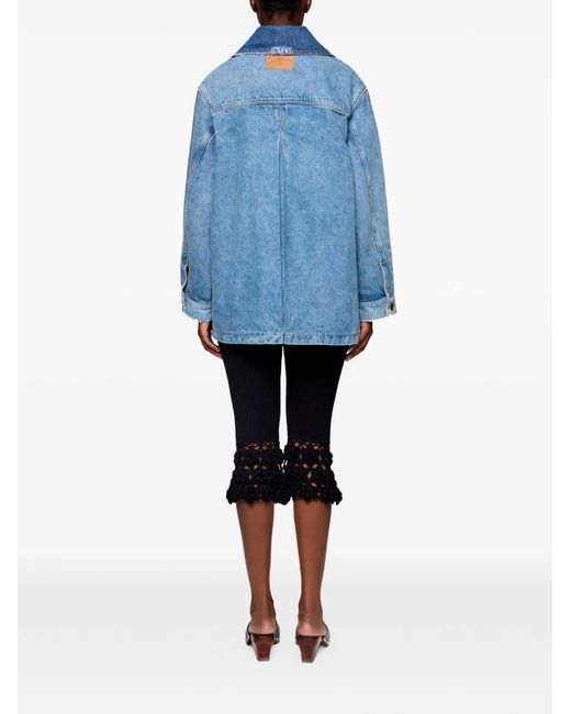 Ganni Blue Patchwork Denim Jacket