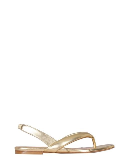Gia Borghini Metallic Leather Slingback Sandals