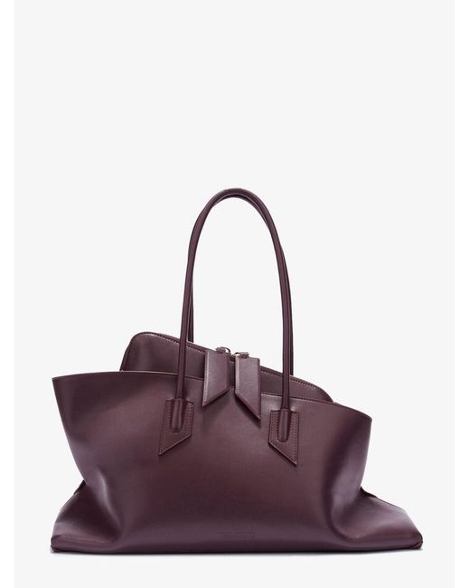 The Attico Purple La Passeggiata Medium Leather Shoulder Bag