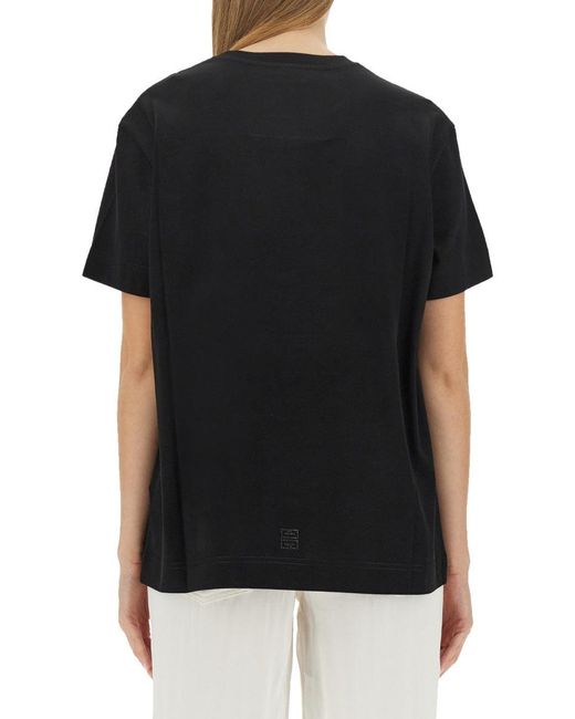 Givenchy Black Rhinestone Logo Cotton T-Shirt