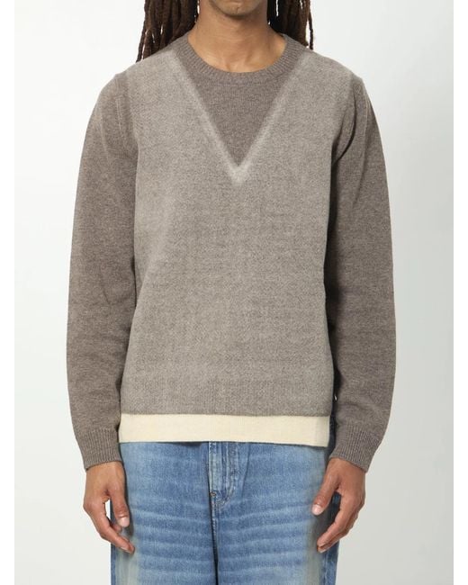 Maison Margiela Gray Virgin Wool Crewneck Sweater for men