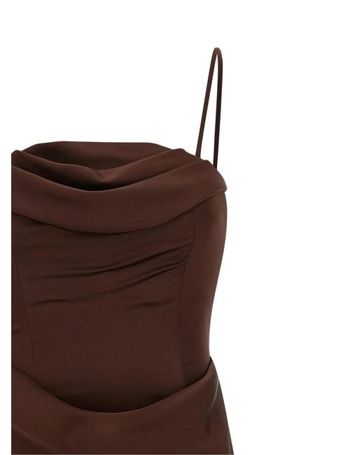 ROTATE BIRGER CHRISTENSEN Brown Rotate Birger Christensen 'Corsage Long' Dress