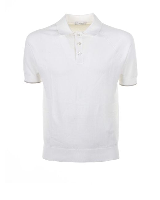 Paolo Pecora Men's White Short-Sleeved Polo Shirt