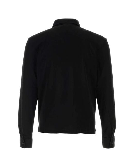 The Row Black Knit Reyes Polo Shirt for men