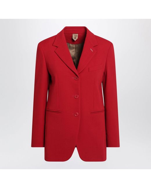 Max Mara Red Wool Cady Blazer