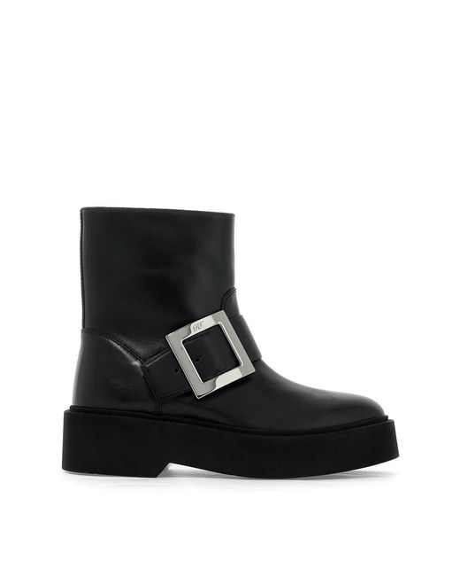 Roger Vivier Black Viv Rangers High Met Bikers Bootie