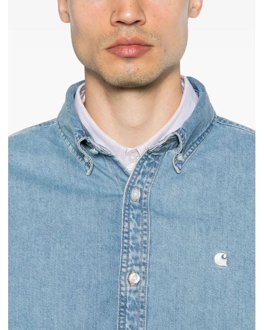 Carhartt Blue Long Sleeves "Lucas" Denim Shirt for men